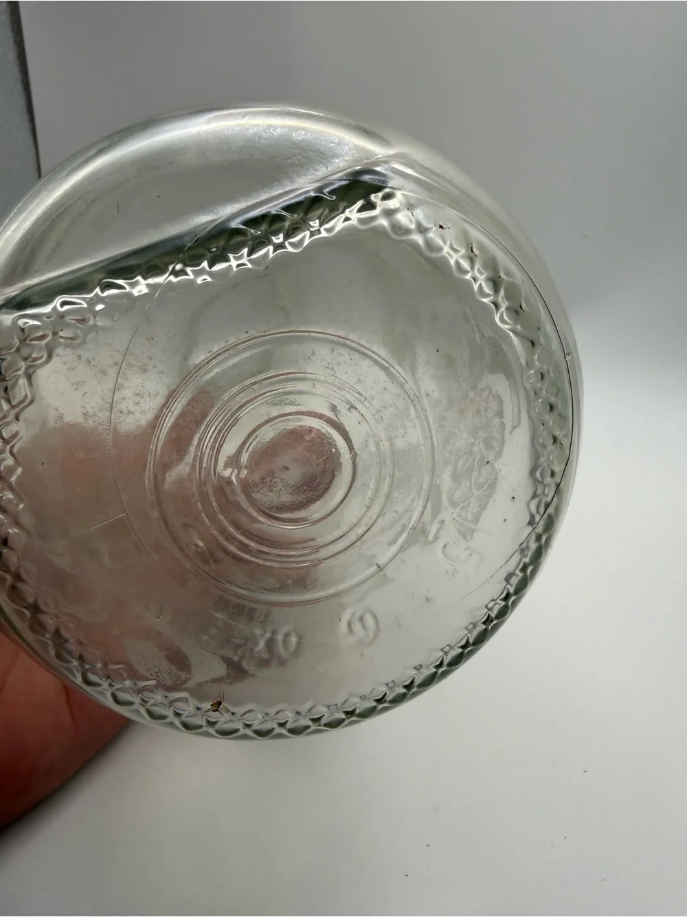 Vintage etched Floral Glass Carafe